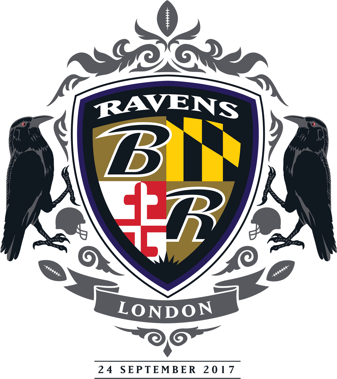 Wincraft Baltimore Ravens Nfl 2017 London Games 8" (1400x1593), Png Download