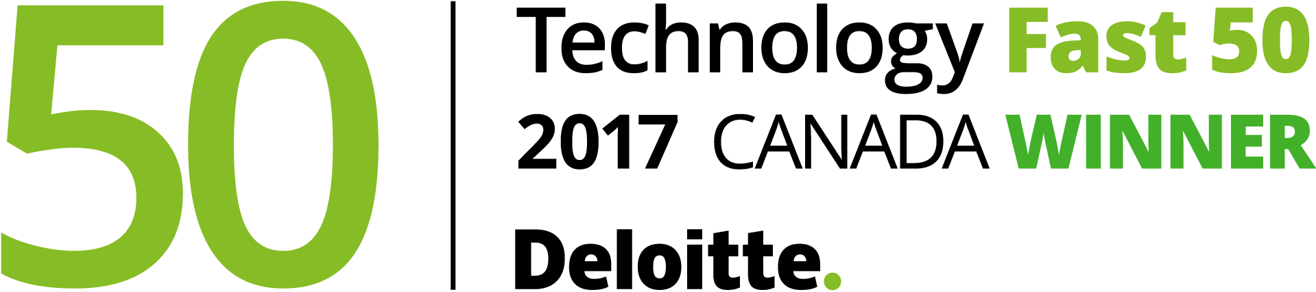Deloitte Fast 50 Winner Logo - Deloitte Fast 50 2017 (1919x427), Png Download