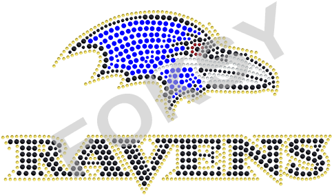Baltimore Ravens Nfl Baseball Team Logo Iron On Rhinestone - Illustration (546x546), Png Download