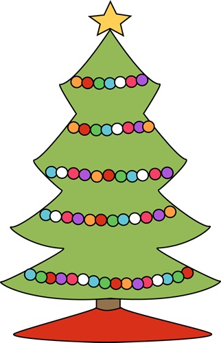Christmas Tree Clipart Colorful - Christmas Tree With Garland Clip Art (322x500), Png Download