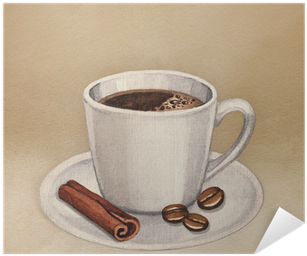Watercolor Illustration Of Coffee Cup Poster • Pixers® - Coffee (400x400), Png Download