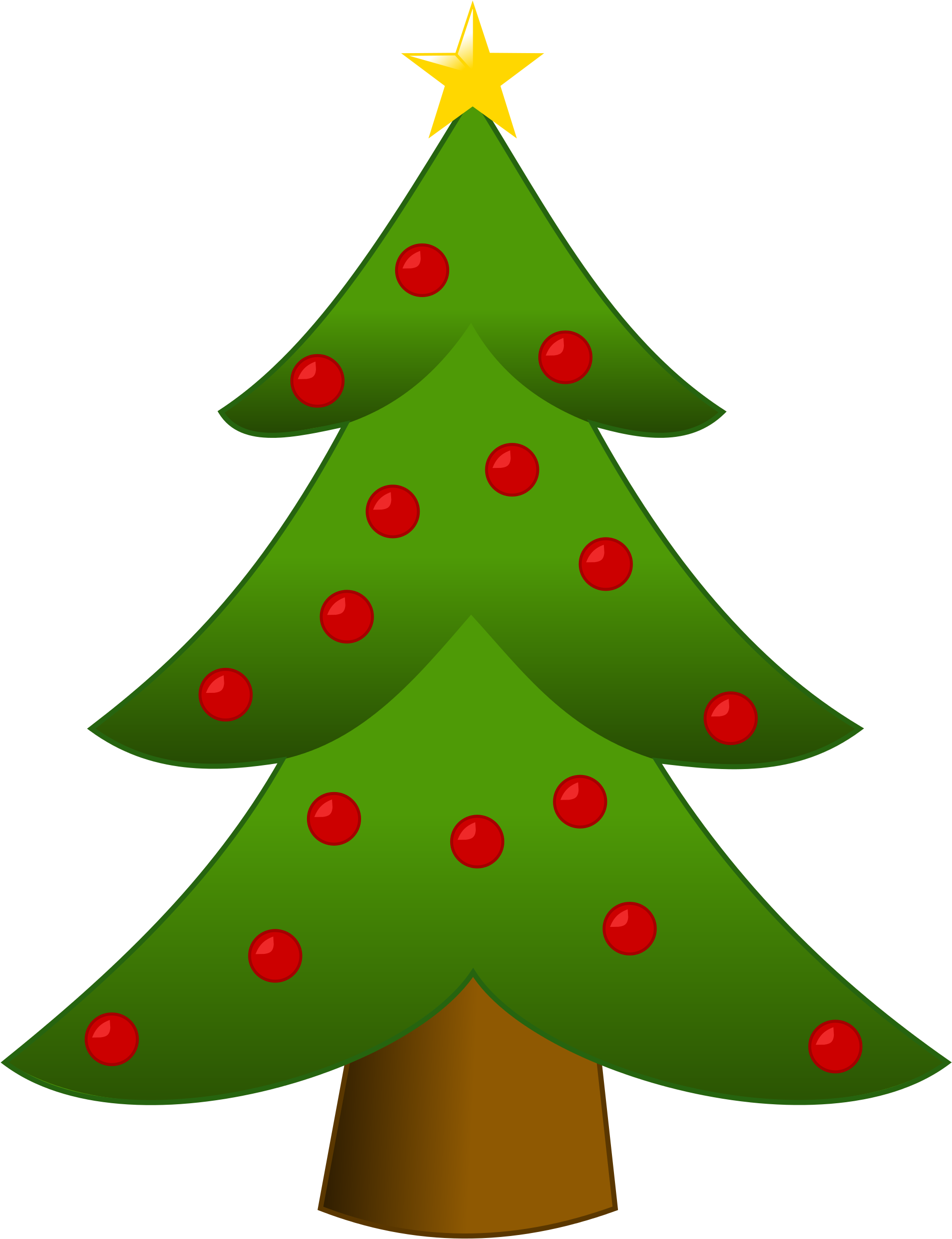 Christmas Tree Clipart 25, - Simple Christmas Tree Clipart (1901x2473), Png Download