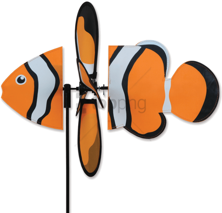 Petite Clownfish Spinner - Premier Kites & Designs Dog Wind Spinner Pug (728x728), Png Download