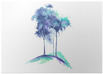 Watercolor Tree Isolated On White Background - Dibujos Acuarela (400x400), Png Download
