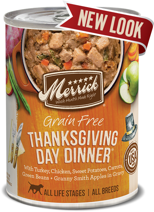 Grain Free Thanksgiving Day Dinner In Gravy - Merrick Thanksgiving Day Dinner In Gravy Natural Food (650x748), Png Download