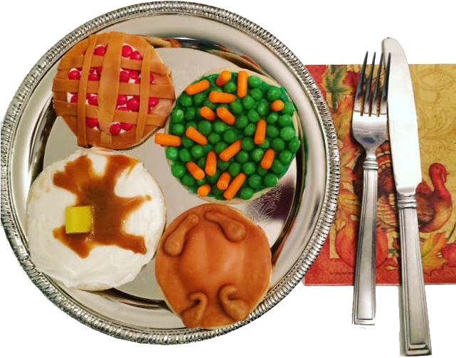 Thanksgiving Dinner Cookies - Food (640x640), Png Download