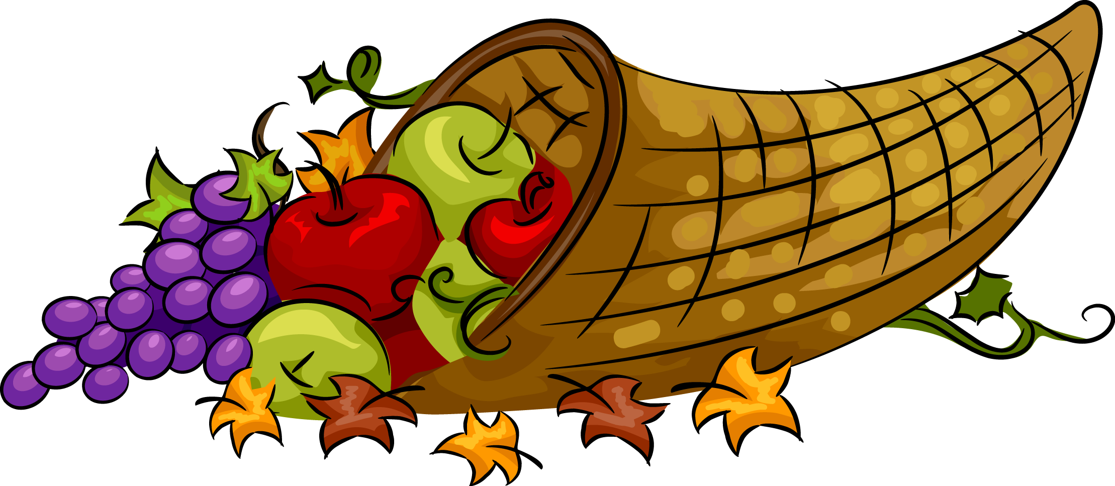28 Collection Of Community Thanksgiving Service Clipart - Cornucopia Clipart (2218x967), Png Download
