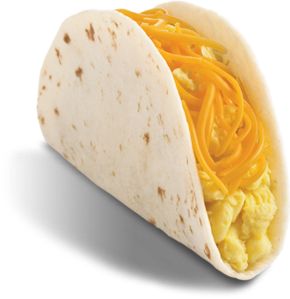 Del Taco Food Breakfast Egg Cheese - Egg And Cheese Breakfast Soft Taco Taco Bell (860x480), Png Download