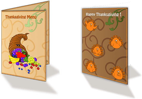 Stylish Thanksgiving Menu, Name Tags And Invitations - Kids Crafts Menu (564x368), Png Download