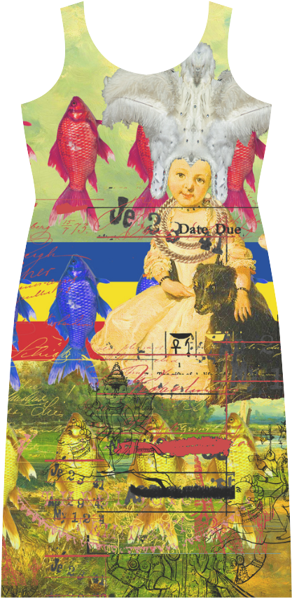 The White Feather Headdress Sleeveless Open Fork Long - Dress (1200x1200), Png Download