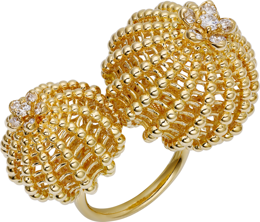 Anillo Cactus De Cartieroro Amarillo, Diamantes - Cactus De Cartier Ring (1024x877), Png Download