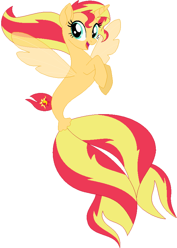 Sunset Cartoon Png Picture Transparent Stock - Alicorn Sunset Shimmer Seapony (592x832), Png Download