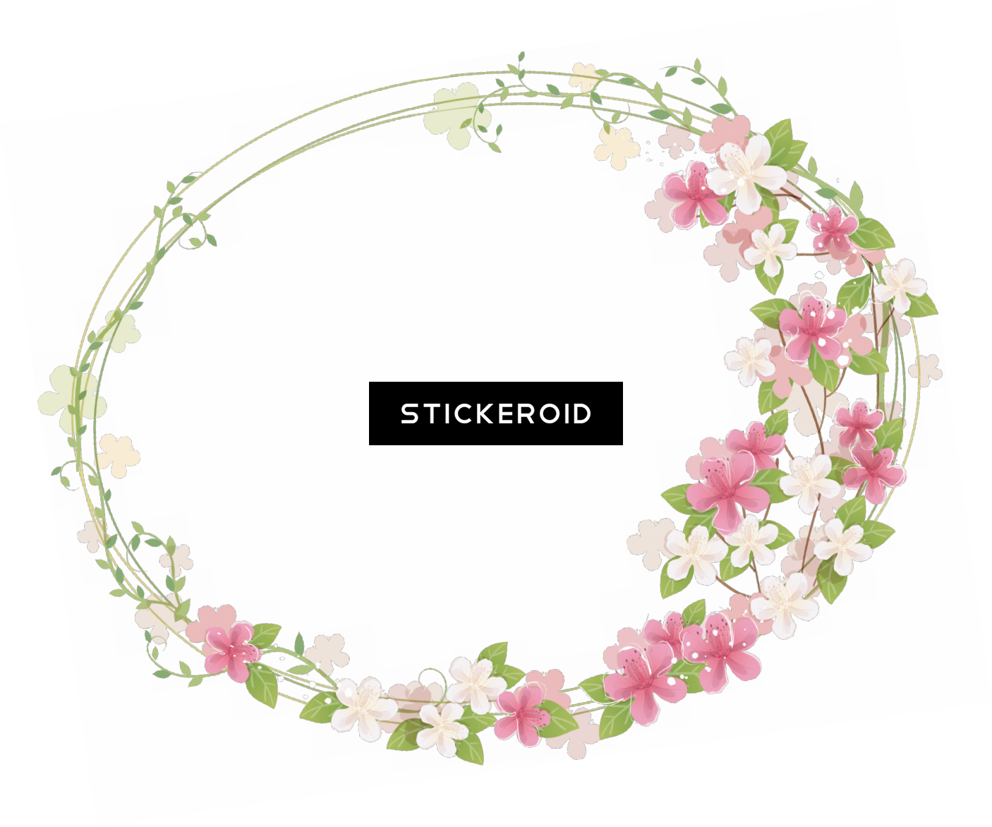 Floral Round Frame Border Circle Frames - Good Afternoon Thank You (1406x1172), Png Download