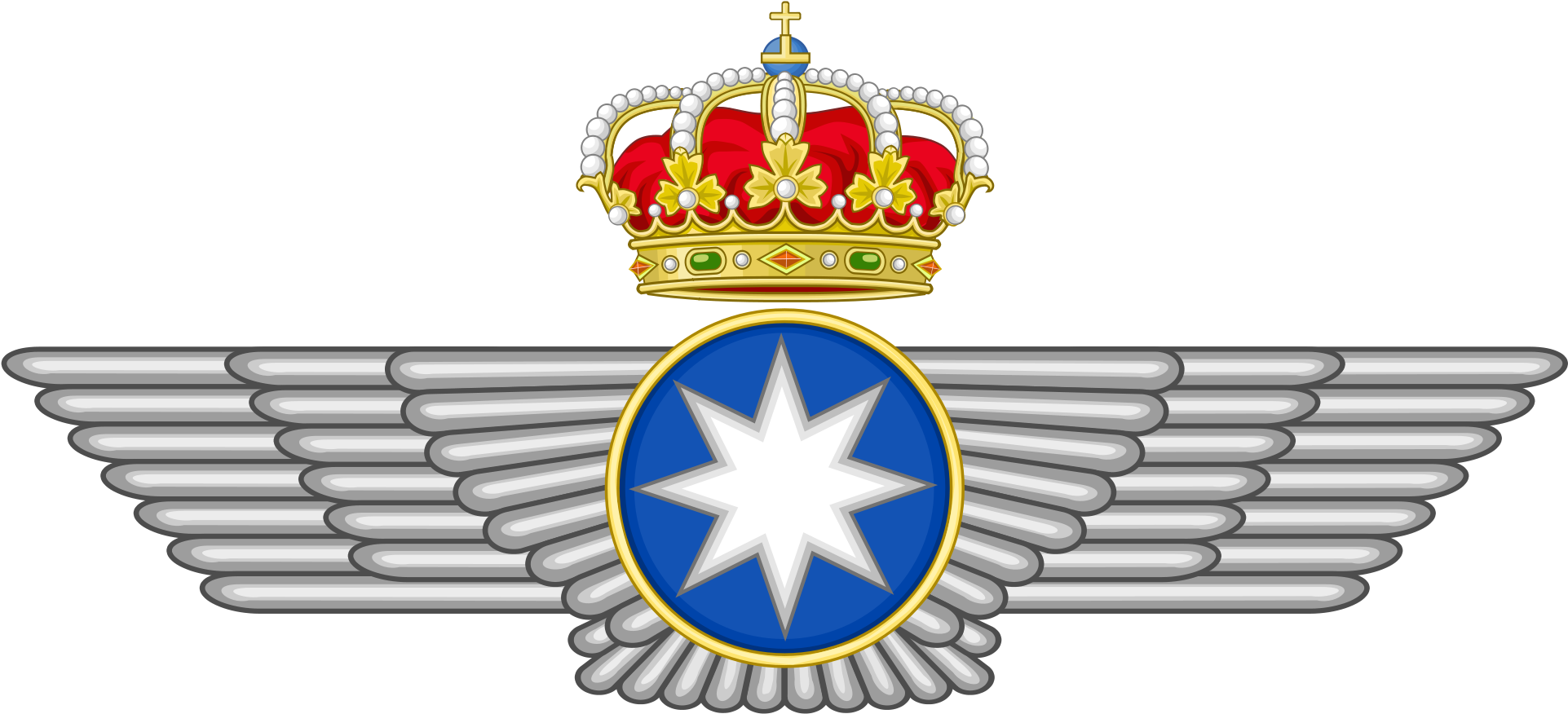 Open - Spanish Air Force Wings (2000x923), Png Download
