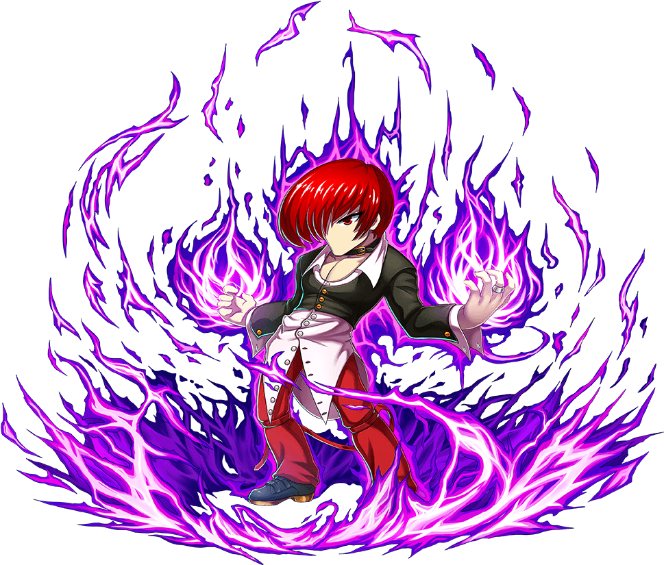 Iori Yagami /gallery - Brave Frontier King Of Fighters (1008x862), Png Download