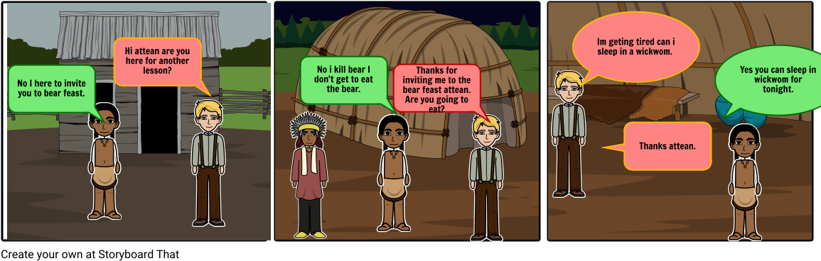 Atteans Village Feast - Cartoon (1164x385), Png Download