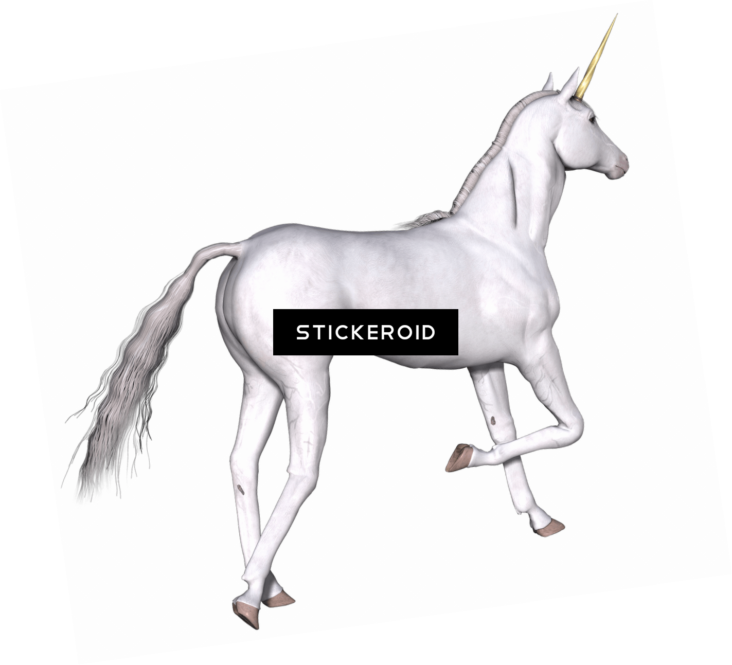 Full White Unicorn Right Leg Up - Harry Potter Unicorn Png (1423x1293), Png Download