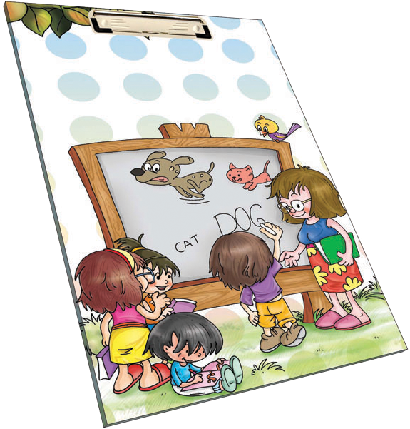 Kids With Blackboard - Sterling Clip And Drawing Board Executive (842x618), Png Download