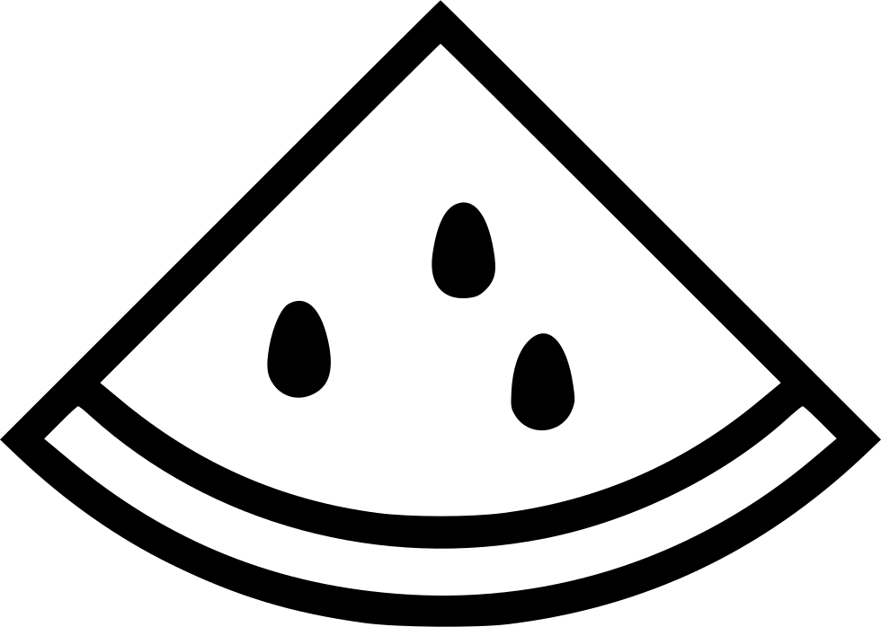 Png File - Watermelon Image Black And White Png (980x698), Png Download