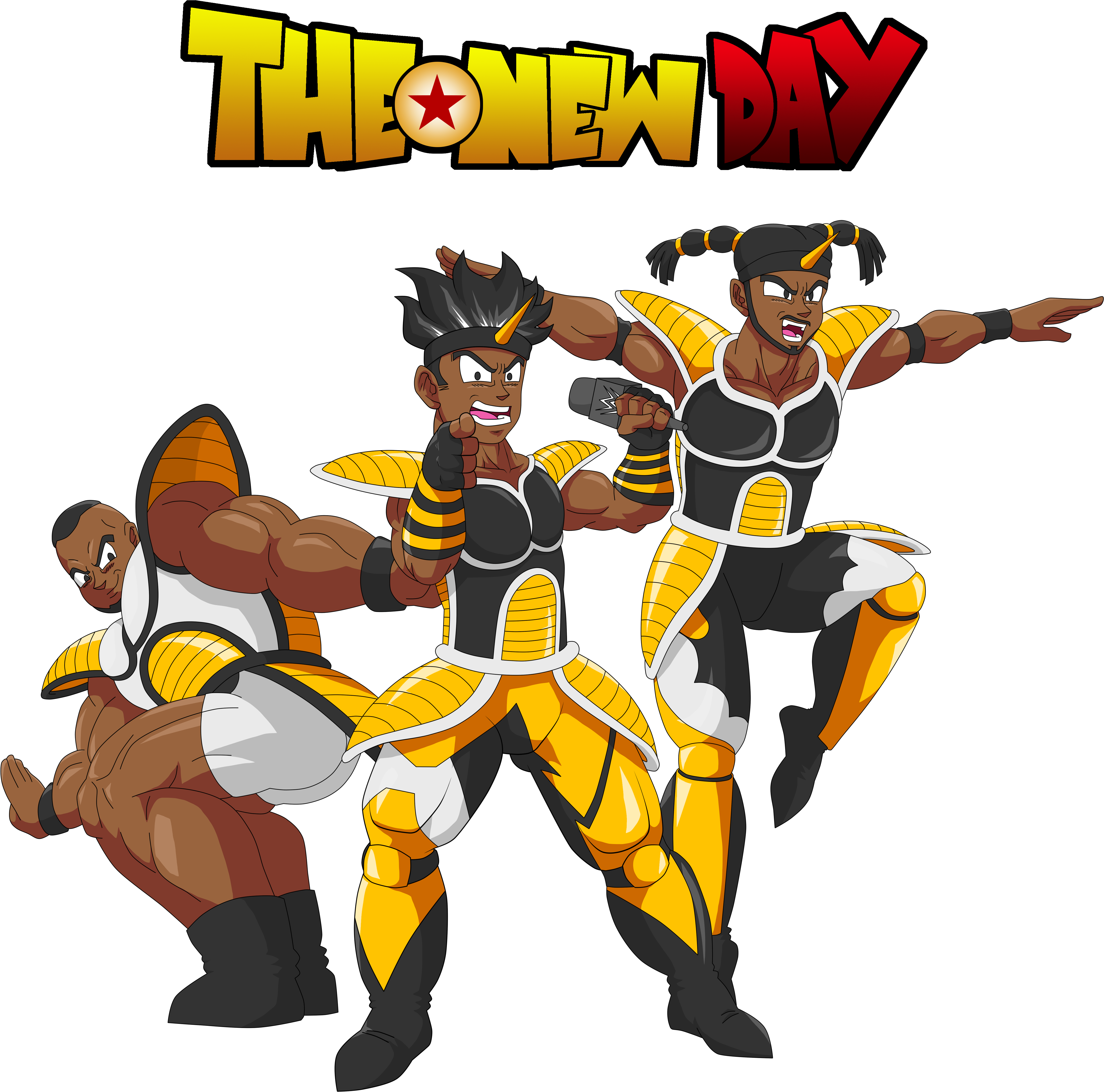 Anime Love Pillow By Thegeckoninja - Wwe Dibujos De The New Day (4677x4755), Png Download