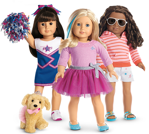American Girl Png Clip Art Transparent - American Girl - 2-in-1 Cheer Gear Gear Set + Charm (644x573), Png Download