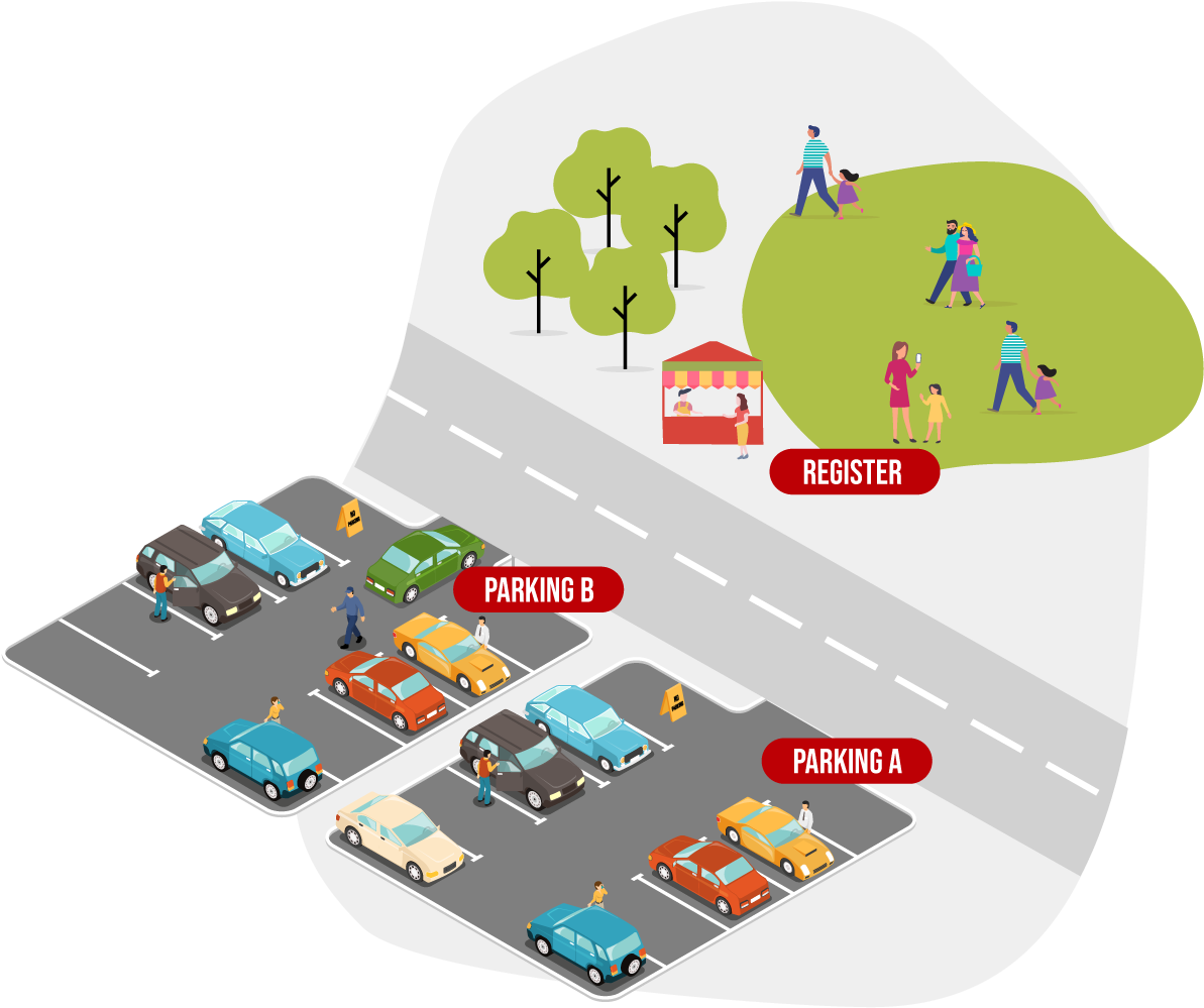 Honda Lpga Thailand > Map & Directions > Map Parking - Illustration (1200x1086), Png Download