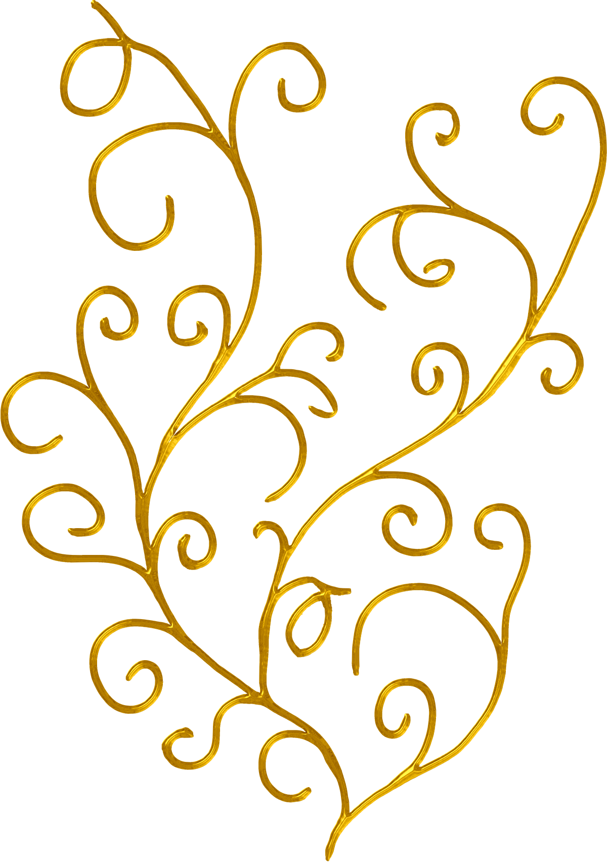 Line Leaf Clip Art Transprent Png Free - Gold Flourish Png (1200x1708), Png Download