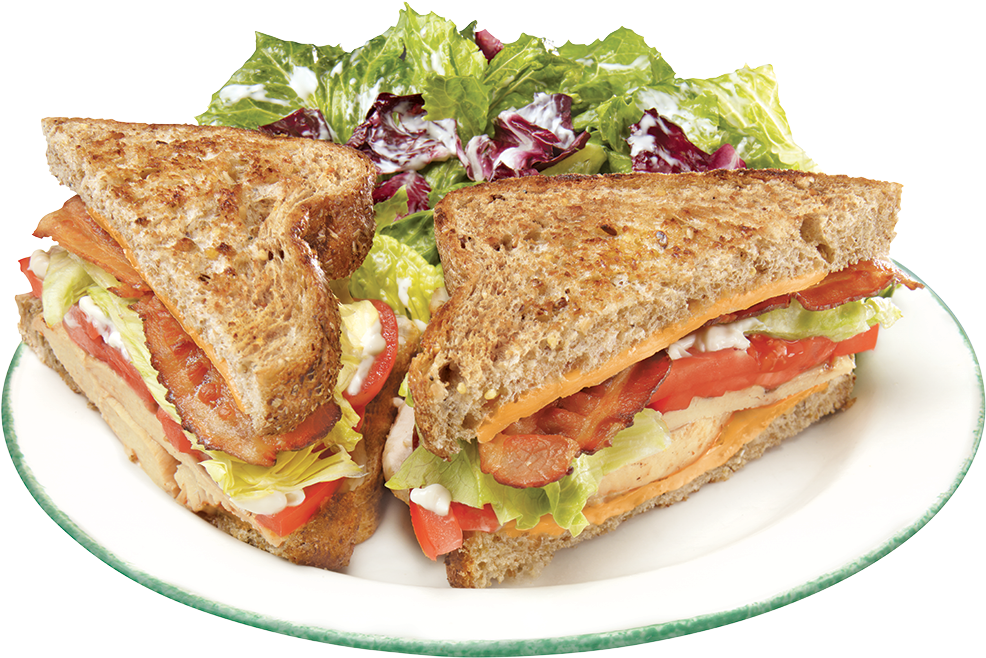 Lunch Menu > Club Sandwich Cora Style - Chicken Club Sandwich Png (1000x673), Png Download