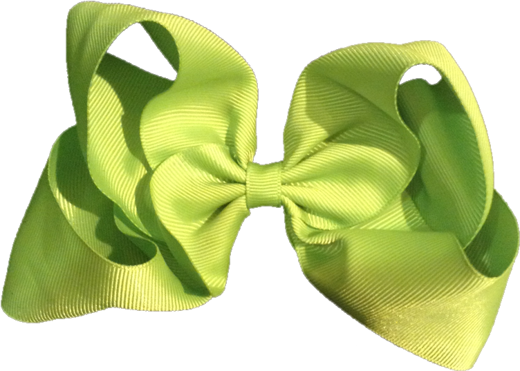 Large Flat Hair Bow - Green (768x768), Png Download