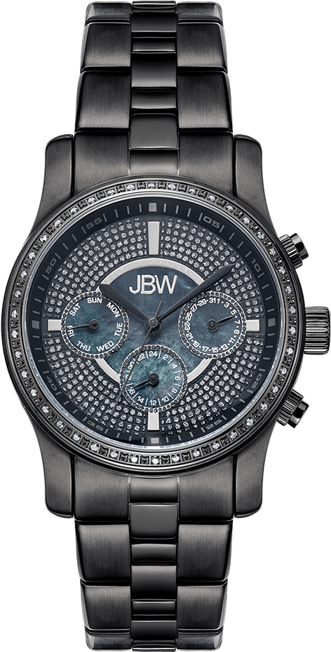 Jbw Vixen J6327e Black Ion Black Ion Diamond - Jbw Womens Vixen J6327e Black Multi Function Diamond (1000x1000), Png Download