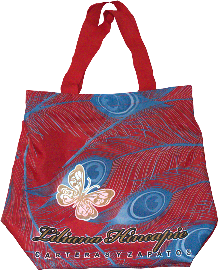 Bolsa Tela Plumas Rojas - Tote Bag (884x1015), Png Download