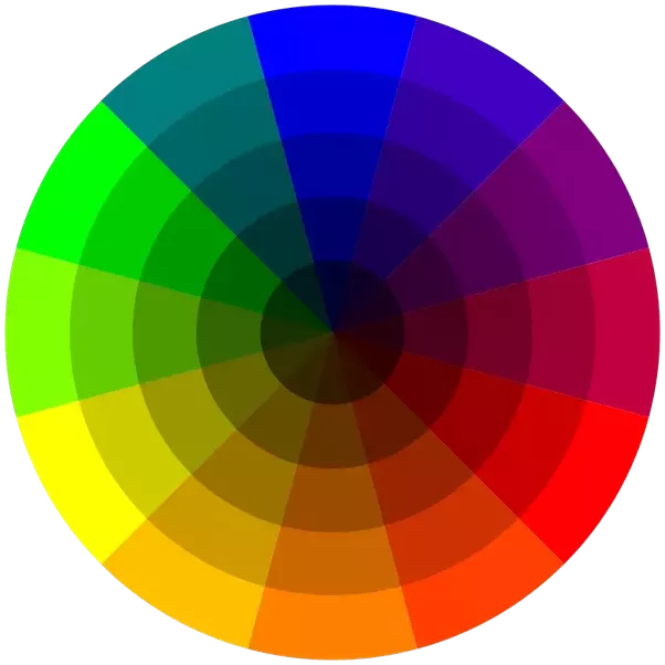 What Three Colors Look - Shades Of Colour Wheel (602x602), Png Download
