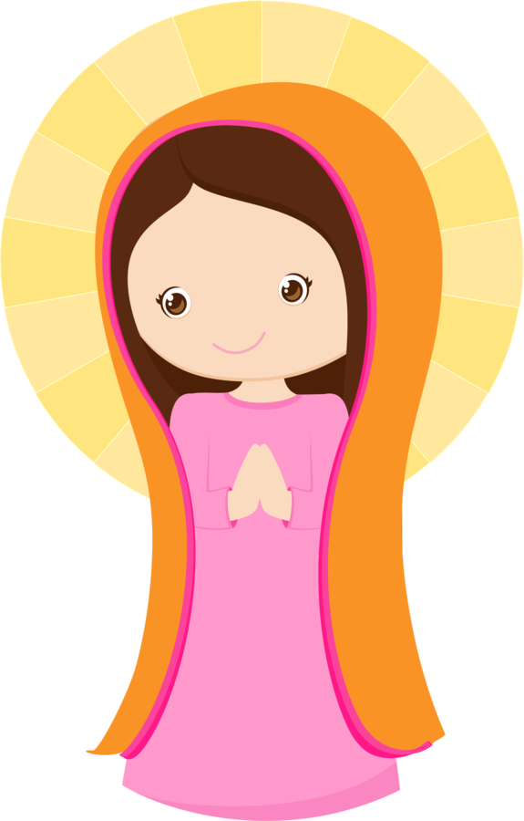 Clip Art Freeuse Download Our Of Guadalupe First Communion - Maria Virgen Caricatura (575x900), Png Download