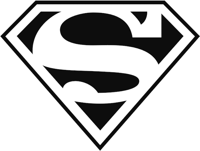 Superman 20cape 20clipart Source - Superhero Logo Black And White (674x511), Png Download