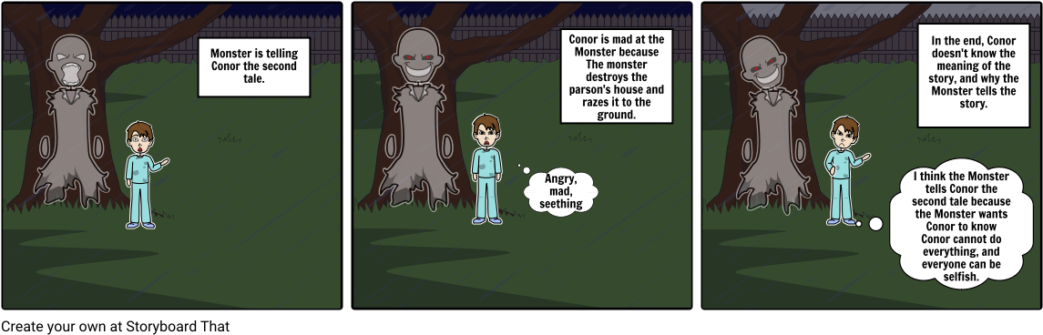 The Monster Calls - Cartoon (1164x385), Png Download
