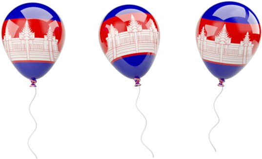 Illustration Of Flag Of Cambodia - Cambodia Flag Balloon Png (640x480), Png Download