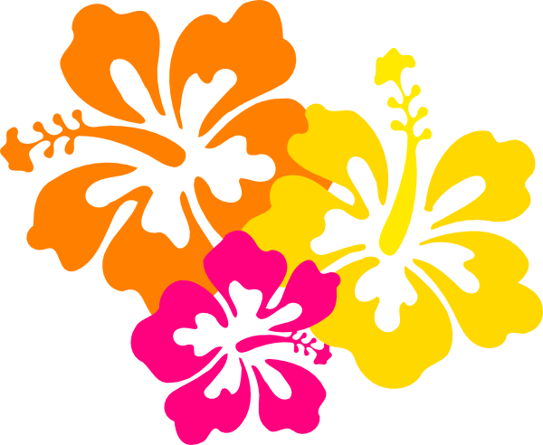 Floral Clipart Hibiscus Flower - Hibiscus Clip Art (600x492), Png Download