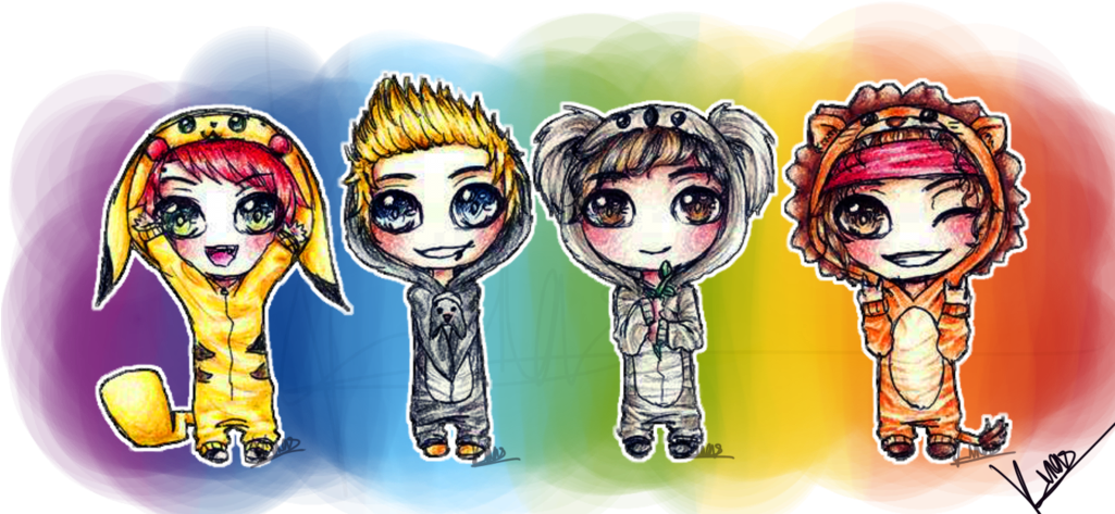 5sos Drawing - 5 Seconds Of Summer Kawaii (1024x493), Png Download