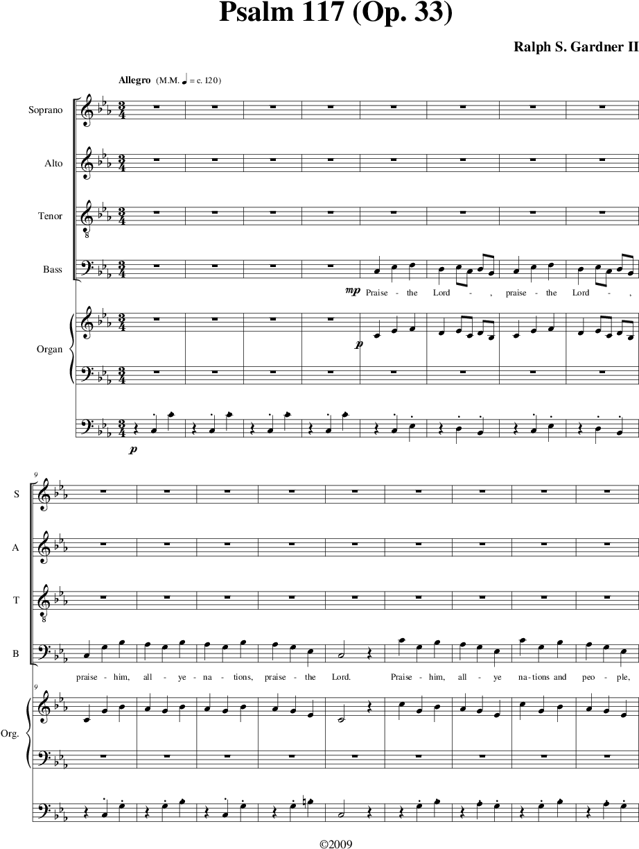 "psalm 117" - O Sacrum Convivium Satb (1063x1375), Png Download