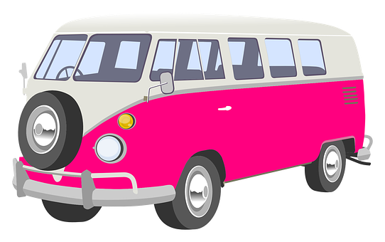 Van Camper Pink Hippies Retro Vintage Whee - Verjaardag Vrouw 18 Jaar (542x340), Png Download