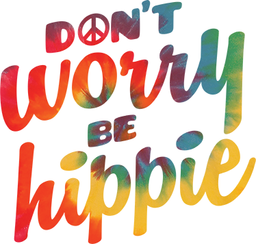 Pegatina Tie Dye Be Hippie - Pegatinas Hippies (374x356), Png Download