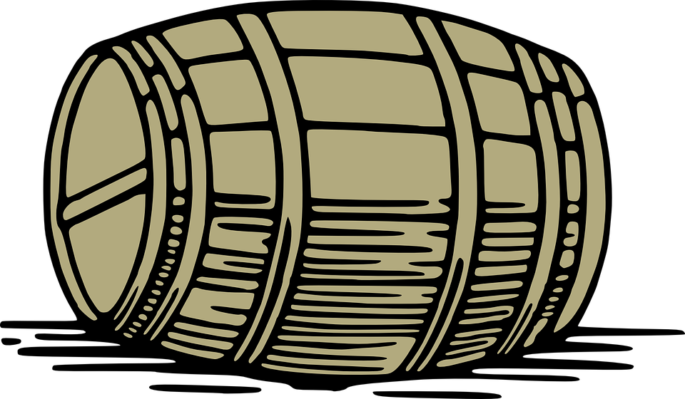 Barrel Clipart Keg - Wine Barrel Clip Art (600x350), Png Download