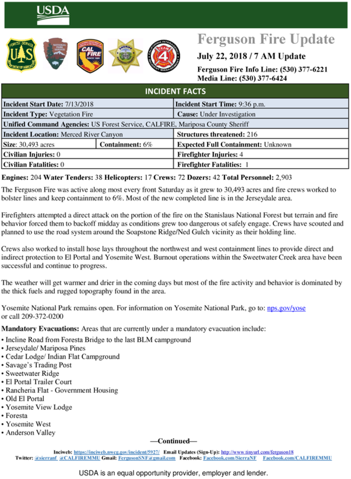 Ferguson Fire Now Over 29,000 Acres, More Evacuations - Fire Update (774x1001), Png Download