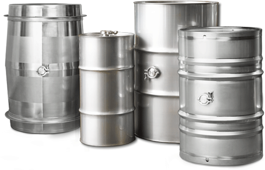 Stainless Steel Barrels For Wine - Metal Barrels Png (560x347), Png Download