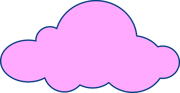 Clipart Cloud Outline Clipart Best - Pink Clouds Clip Art (600x313), Png Download