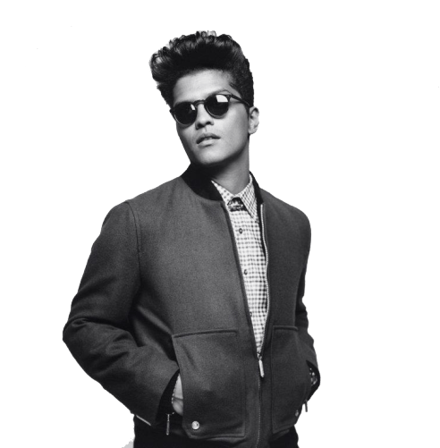 Music Stars - Bruno Mars White Background (500x500), Png Download