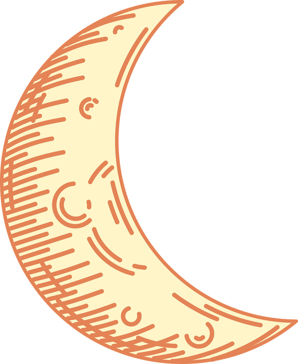 Crescent Moon - Transparent Crescent Moon Gold (1049x1280), Png Download