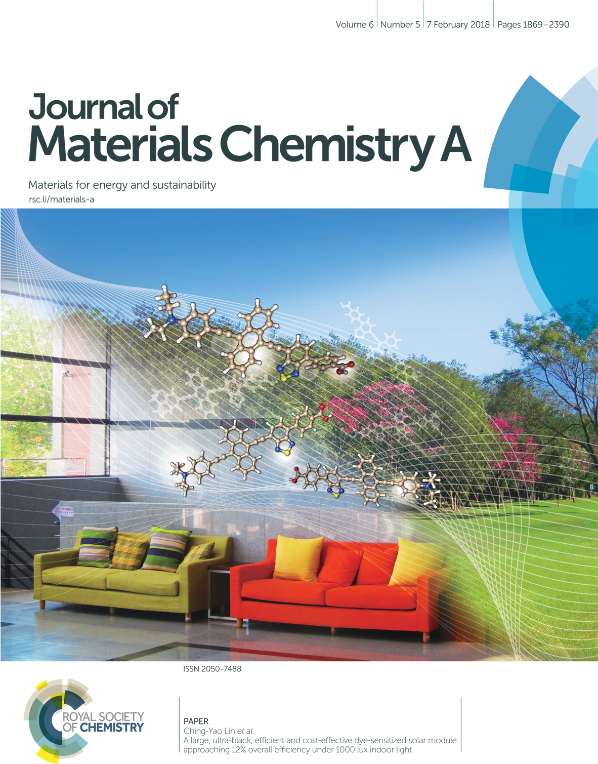 Dye Sensitized Solar Cell Research Conducted By National - Journal Of Materials Chemistry A Cover (1181x1547), Png Download