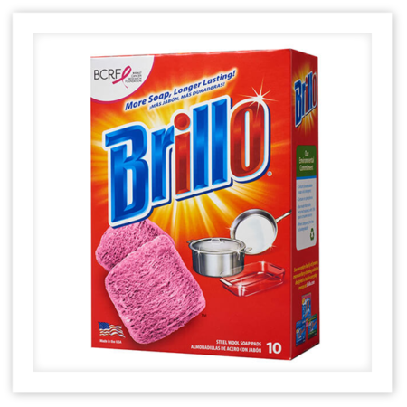 Brillo Pad 10ct - Brillo Heavy Duty Steel (silver) Wool Scouring Pad, (450x450), Png Download