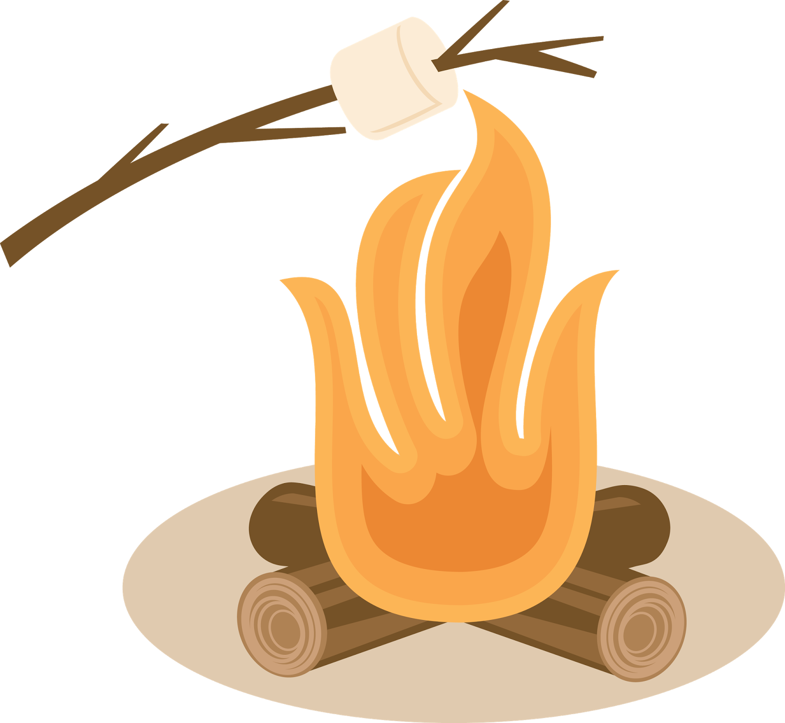 Roasting Marshmallow Black And White Huge - Clip Art Roasting Marshmallows (1600x1474), Png Download